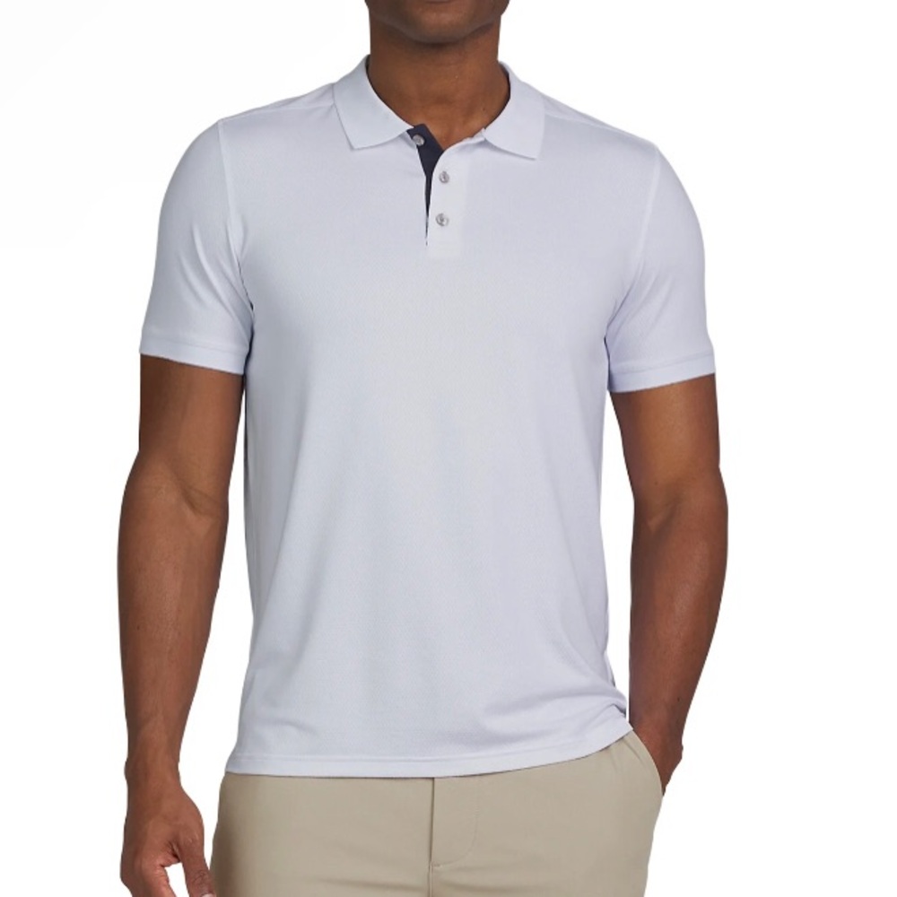 CHAPS Mens Golf Polo Shirt Size 3XL White Moisture Wicking Breathable New
